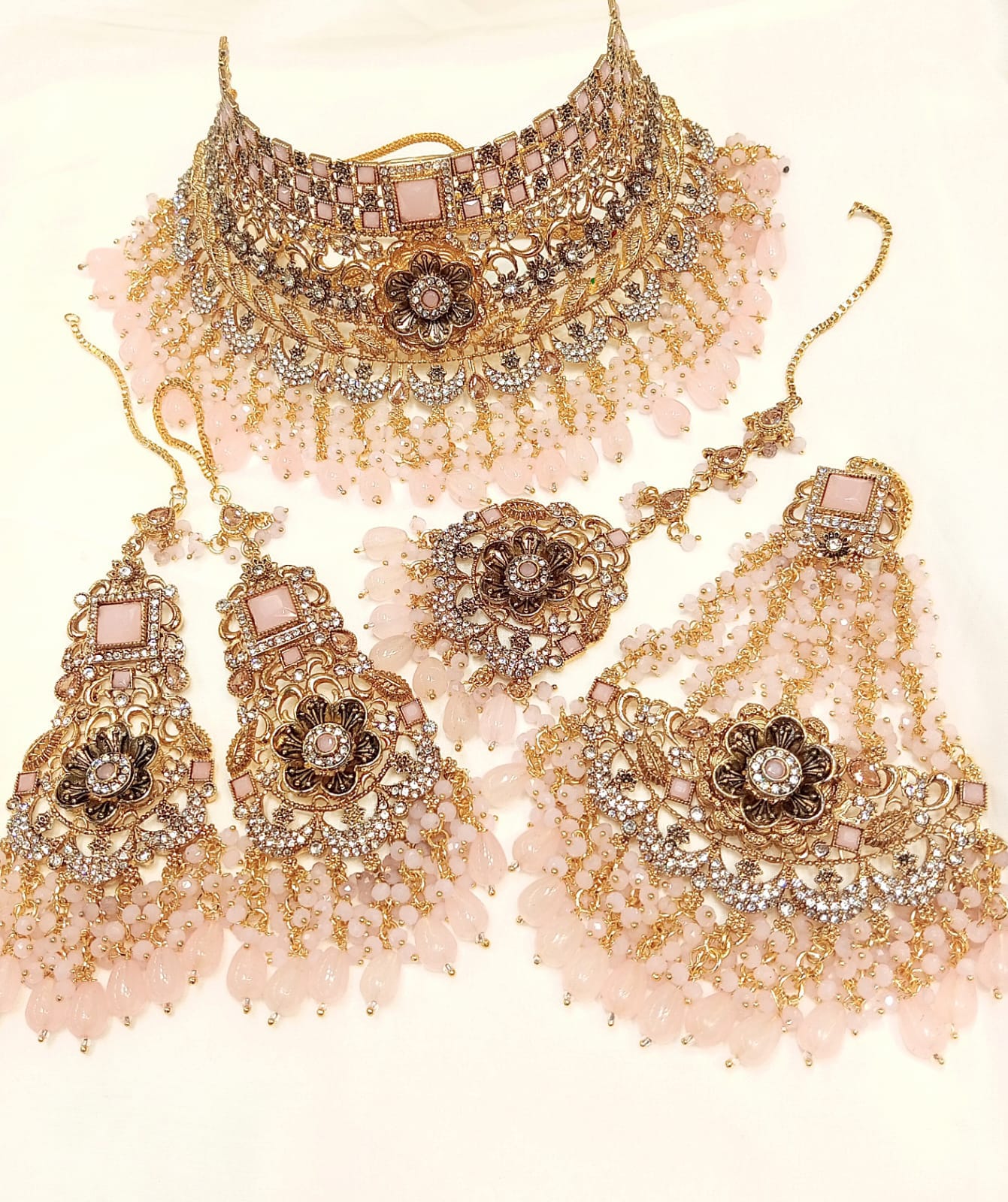 Traditional Bridal Jewelry with Floral Motifs