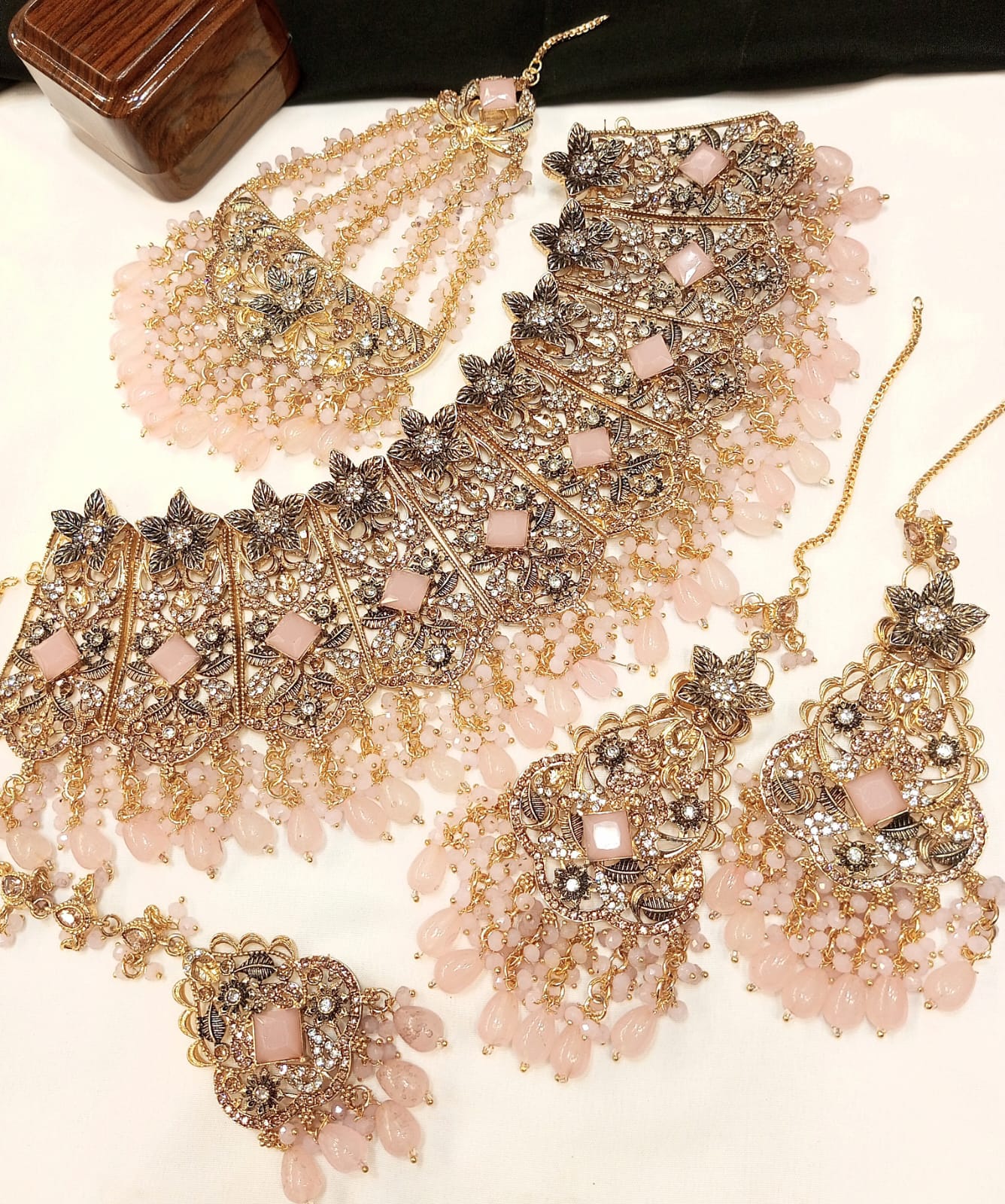 Intricate Kundan & Ruby Red Beaded Bridal Choker Set