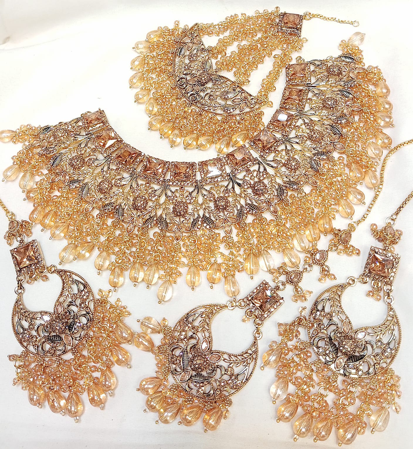 Enchanting Amber Aura Bridal Set