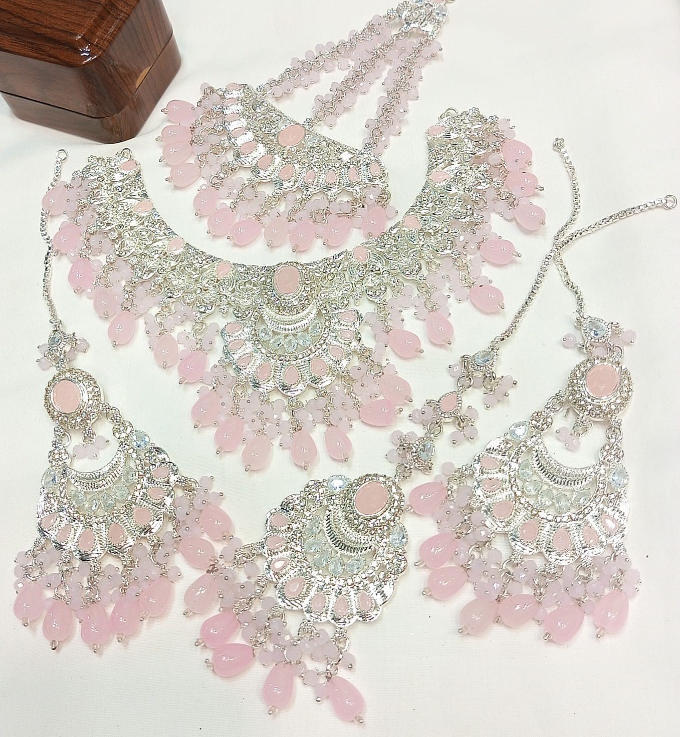 Handcrafted Bridal Ensemble and Stone Accents