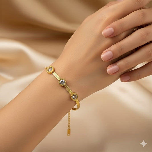 316L stainless steel female fashion zircon advanced bracelet anklet