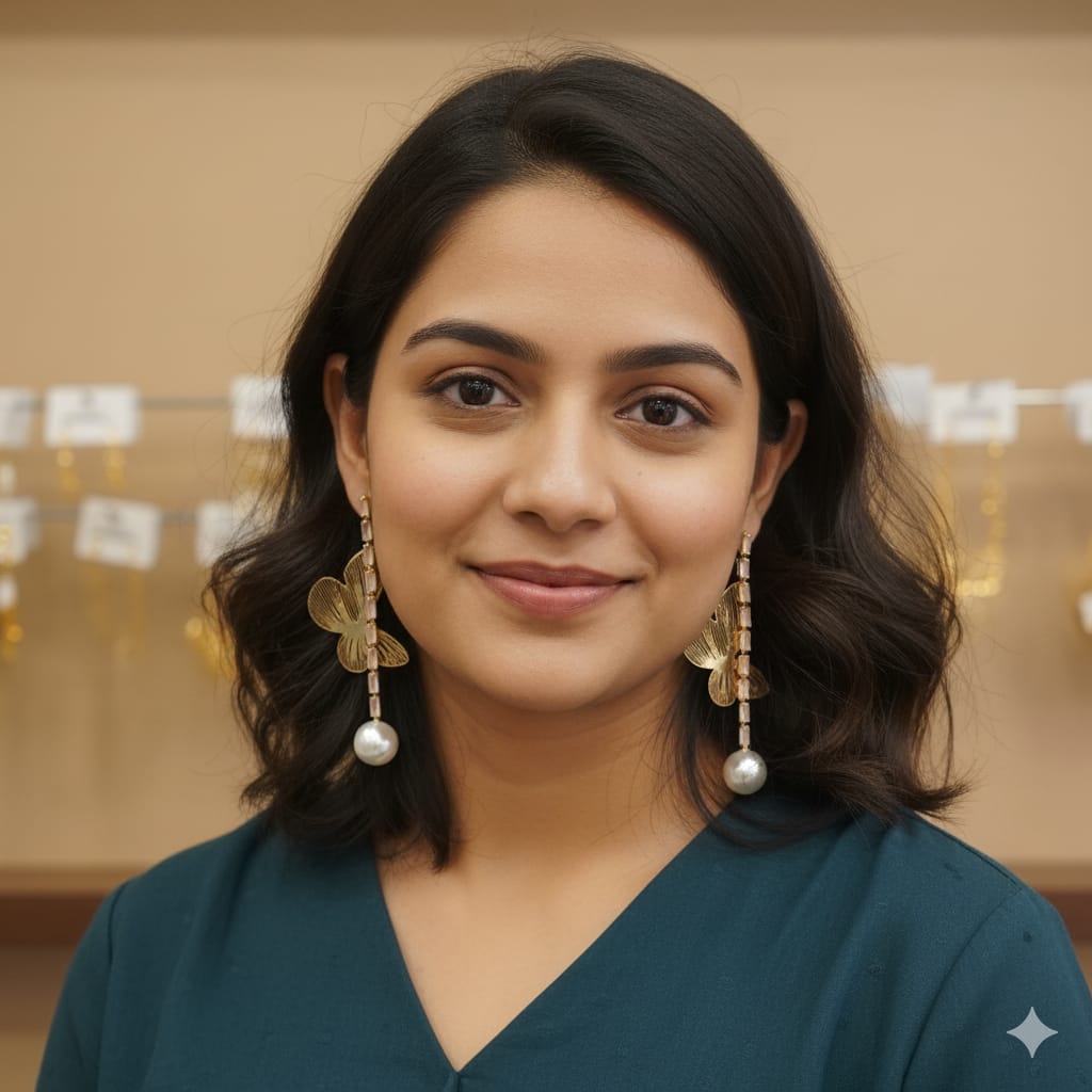 Beautiful Korean zircon earrings with pearl