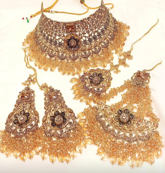 Traditional Bridal Jewelry with Floral Motifs