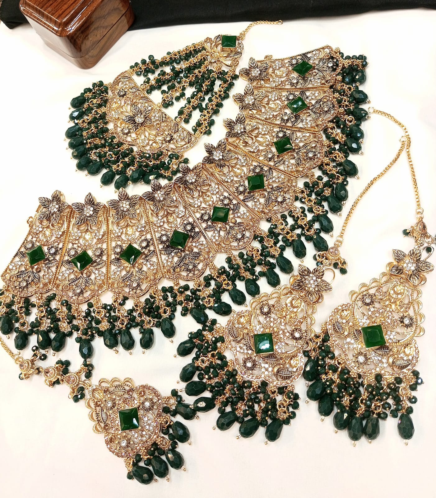 Intricate Kundan & Ruby Red Beaded Bridal Choker Set