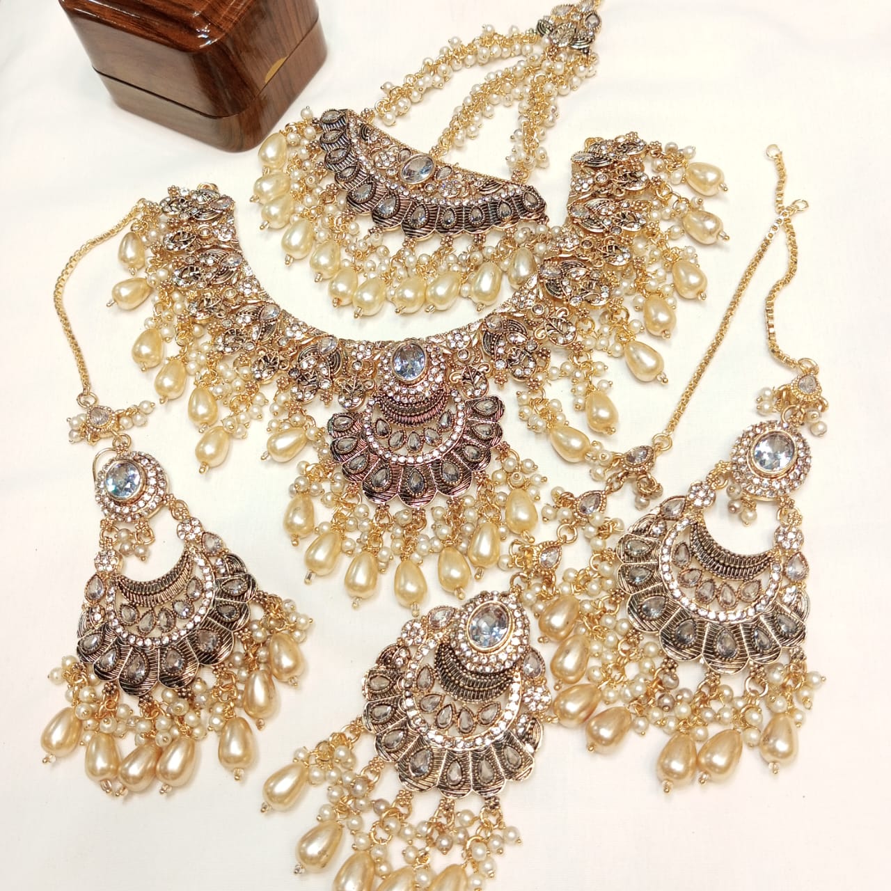 Handcrafted Bridal Ensemble and Stone Accents
