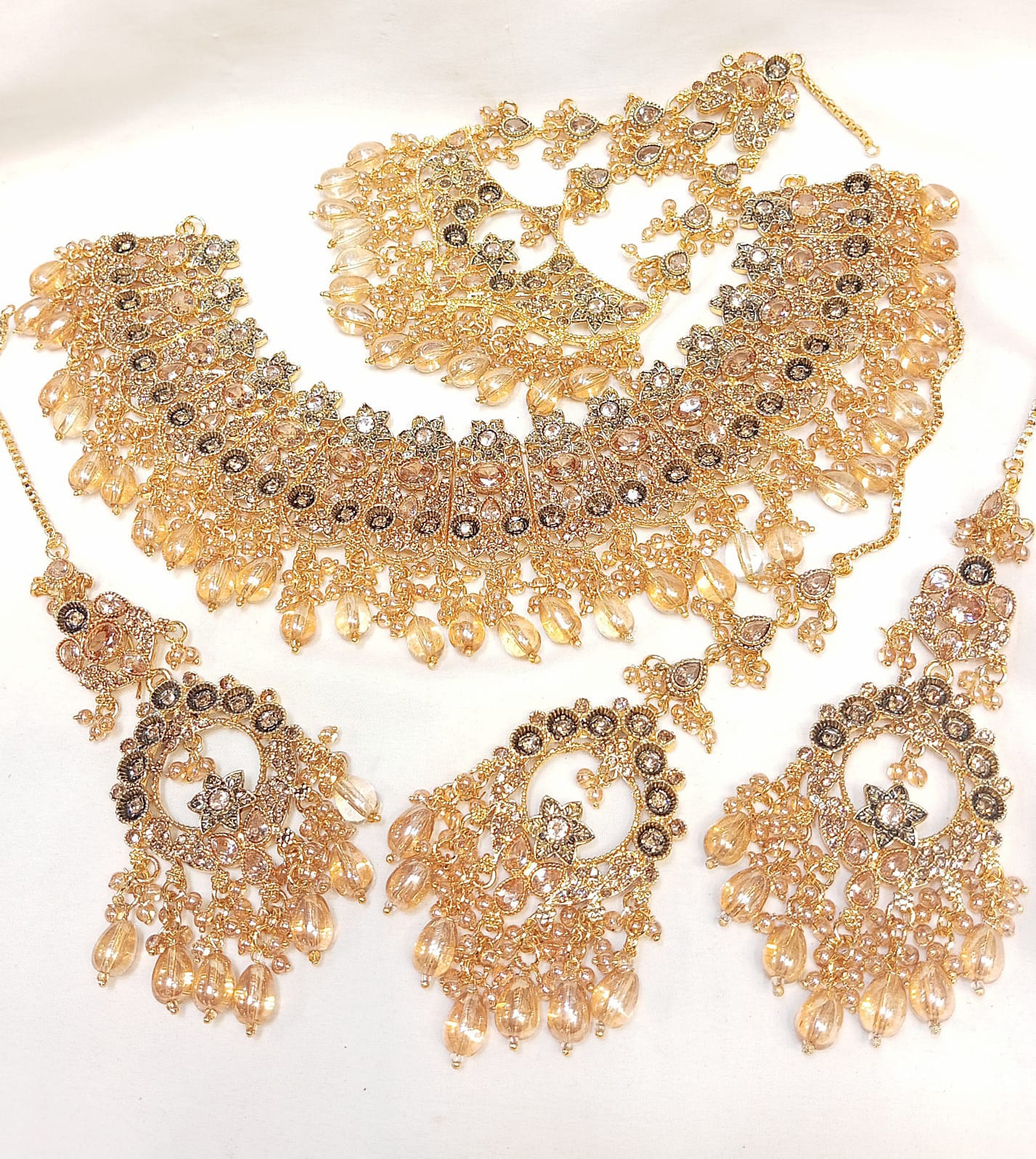 Enchanting Golden Aura Bridal Set