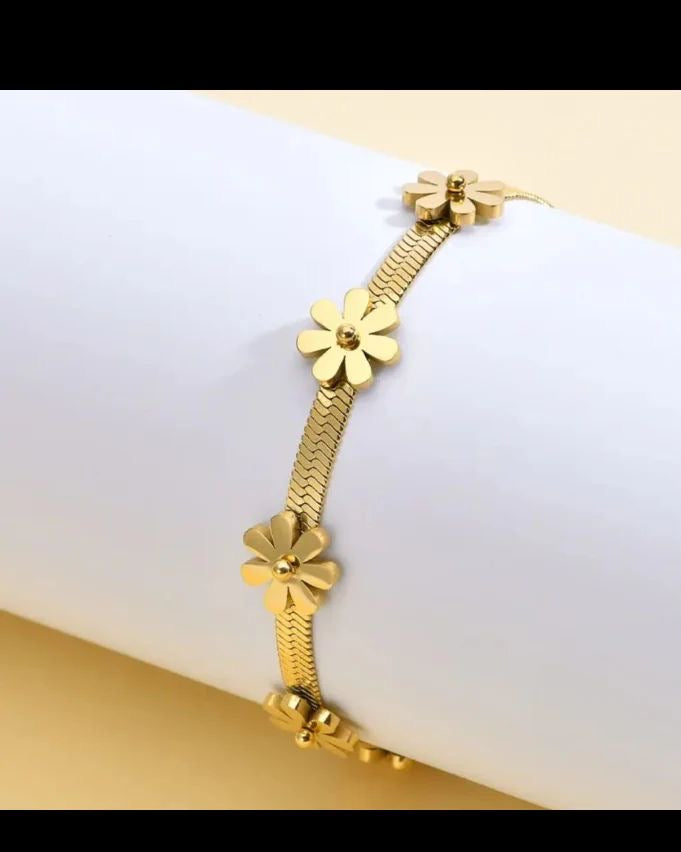Stainless steel flower Braslet