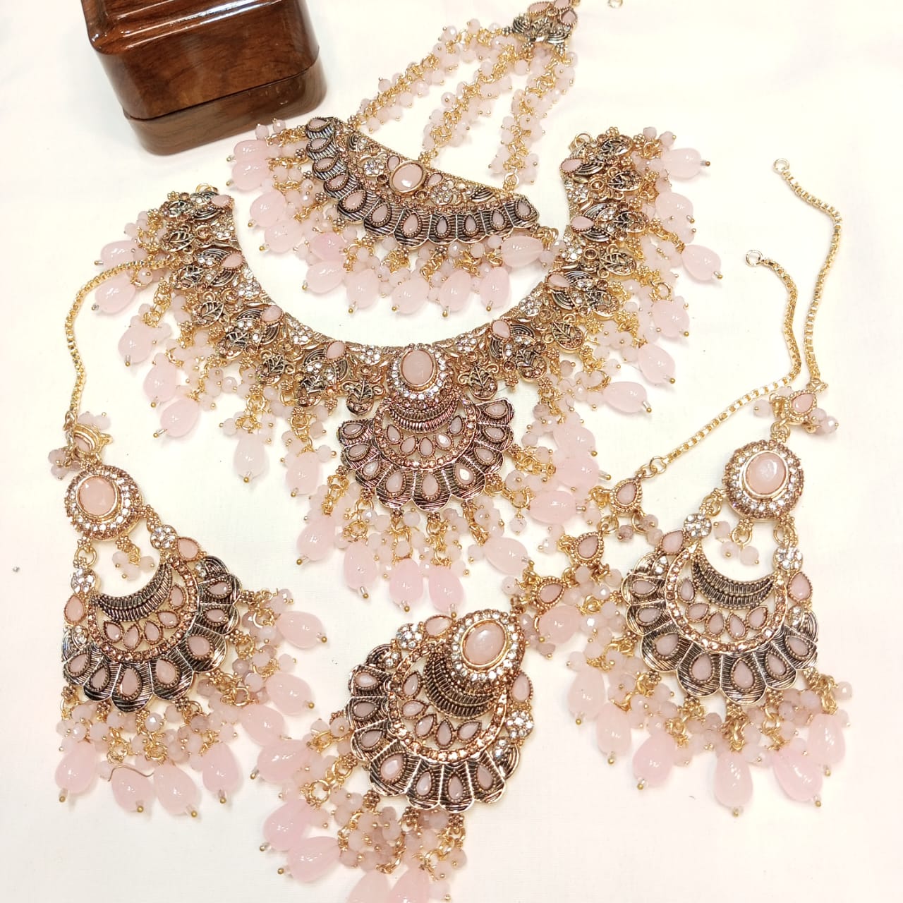 Handcrafted Bridal Ensemble and Stone Accents