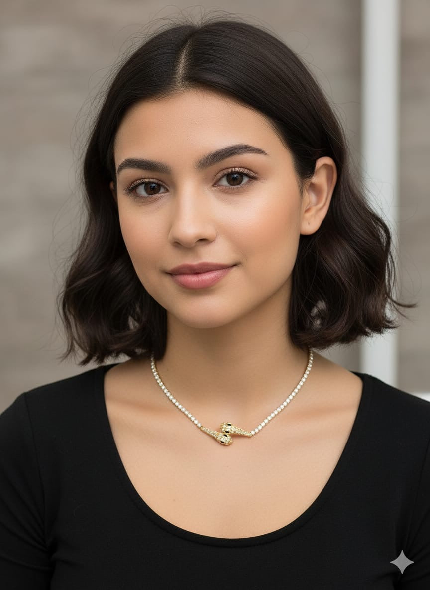 Snack diamond necklace
Trendy design