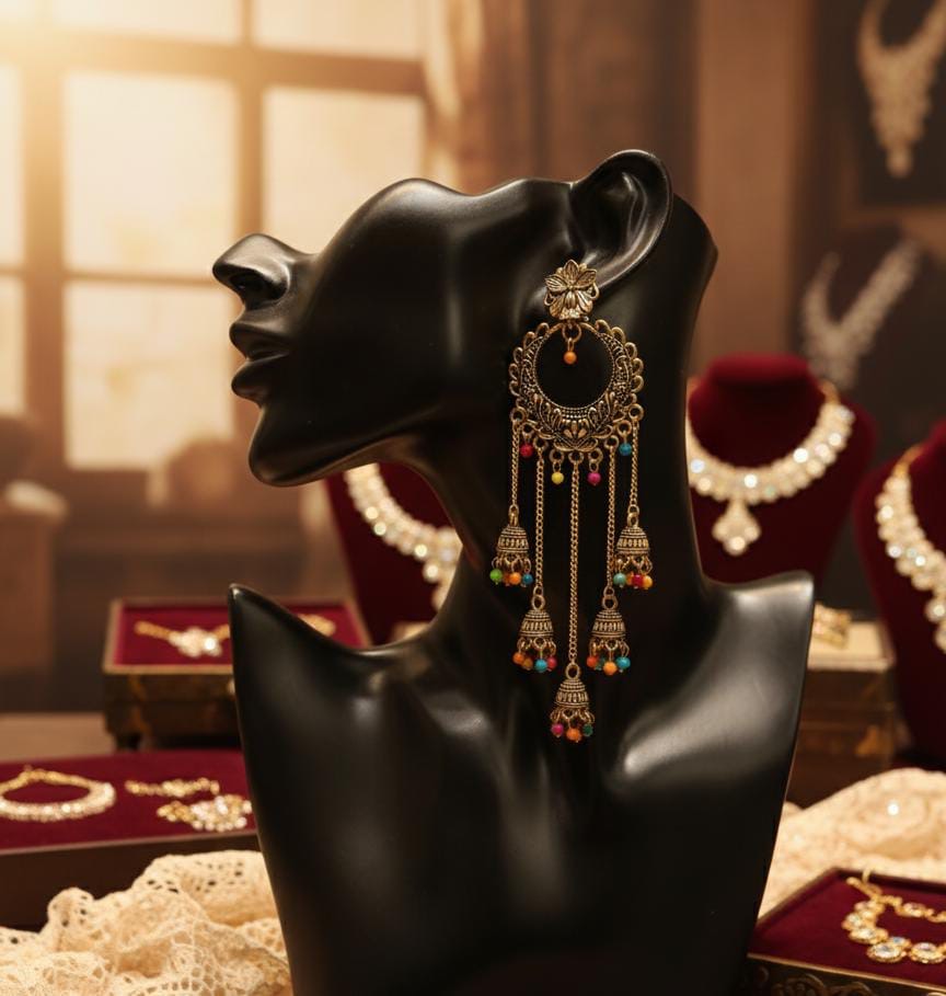 New stylist antique 5 step malti jhumki