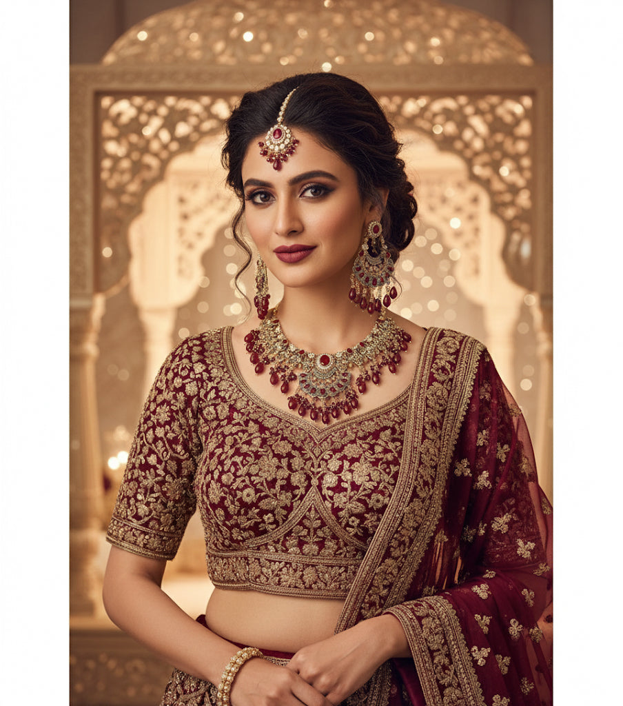 Handcrafted Bridal Ensemble and Stone Accents