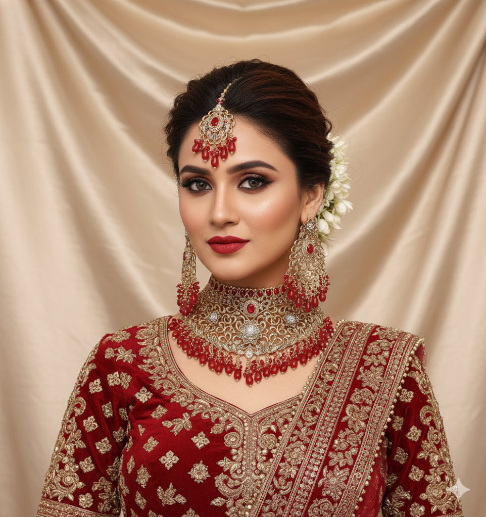 Exquisite Antique Gold Plated Bridal Choker Set
