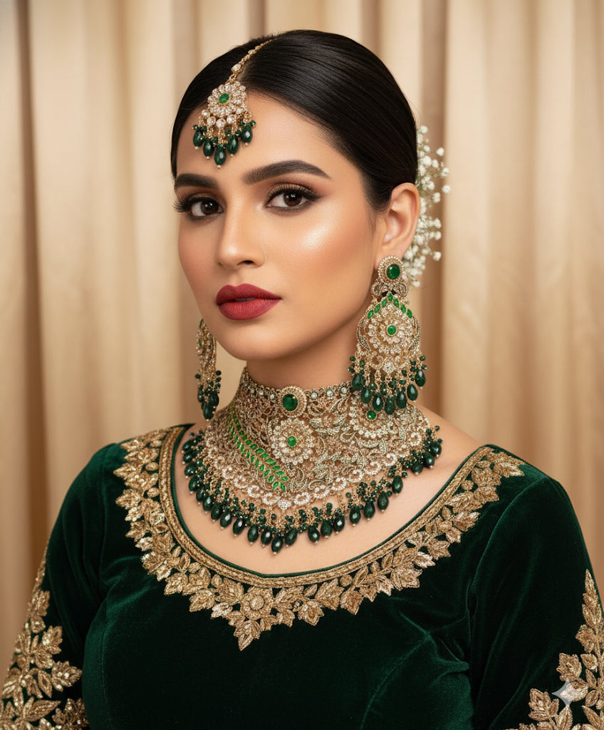 Traditional Bridal Jewelry with Floral Motifs