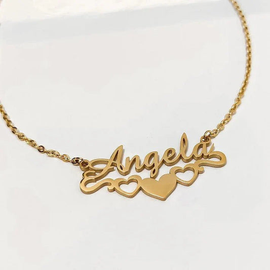 bottom heart name necklace jewellery india 811382