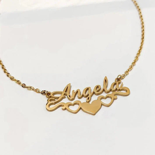 bottom heart name necklace jewellery india 811382