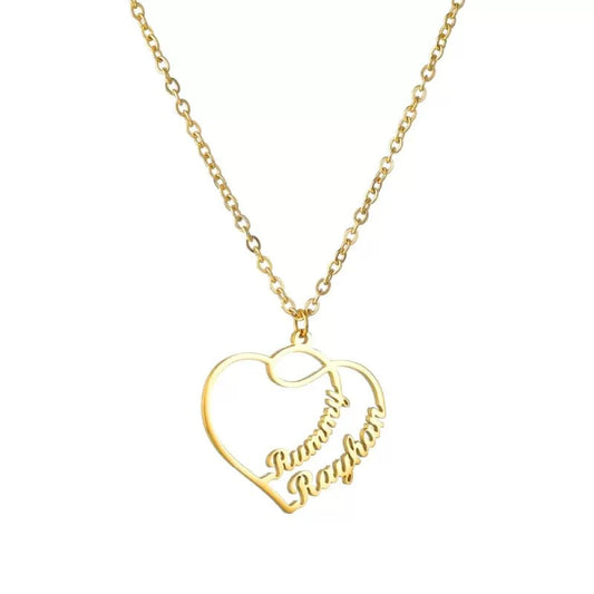 couple heart name pendant jewellery india 343830