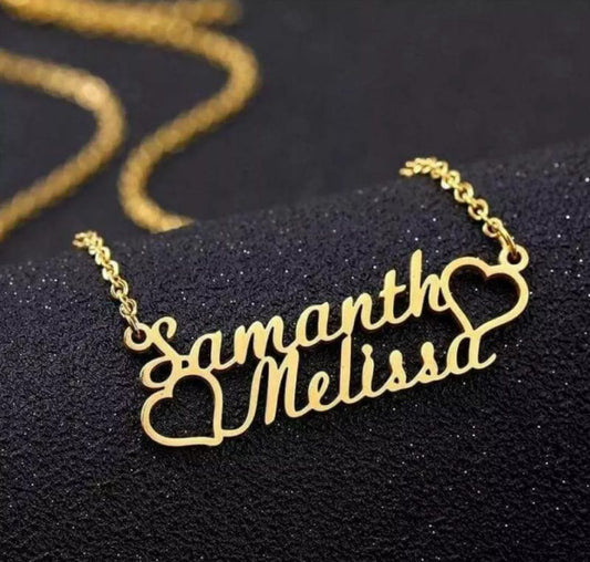 couple two heart name pendant jewellery india 486777