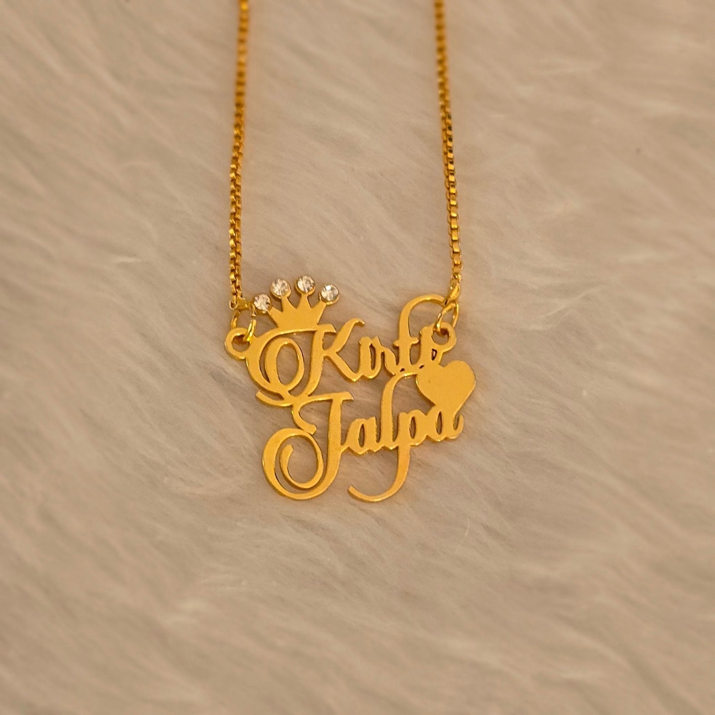 diamond crown star heart personalized name necklace jewellery india 785912