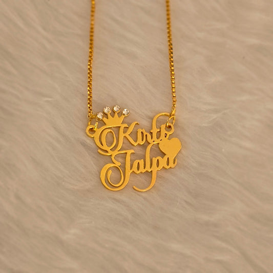 diamond crown star heart personalized name necklace jewellery india 785912