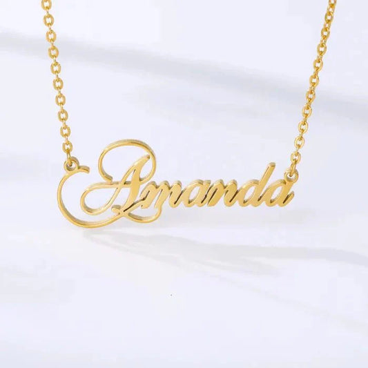 gold plated stylish name necklace jewellery india 254948