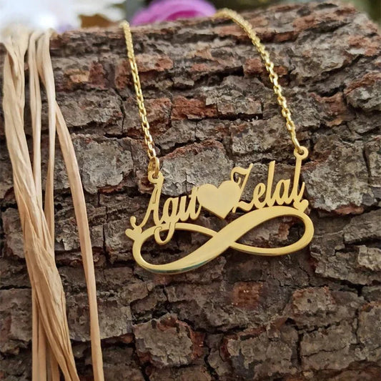 infinity love heart couple name pendant jewellery india 288917