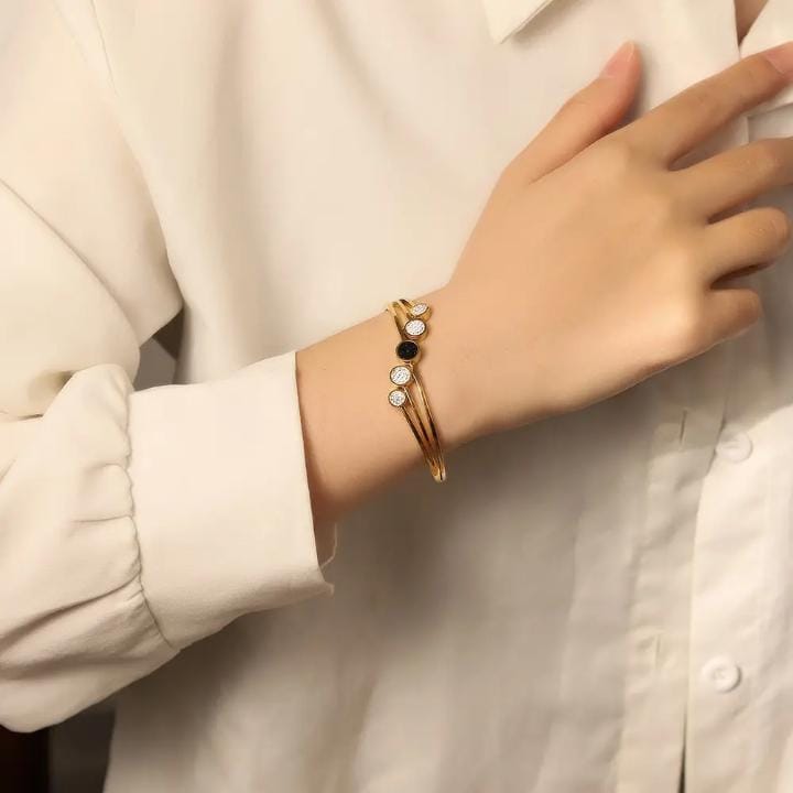 316L Stainless steel Diamond openable bracelet