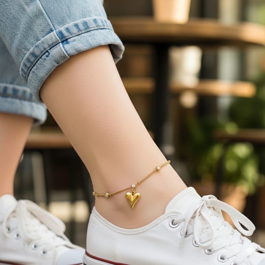 316L Stainless steel high fashion zircon bracelet anklet