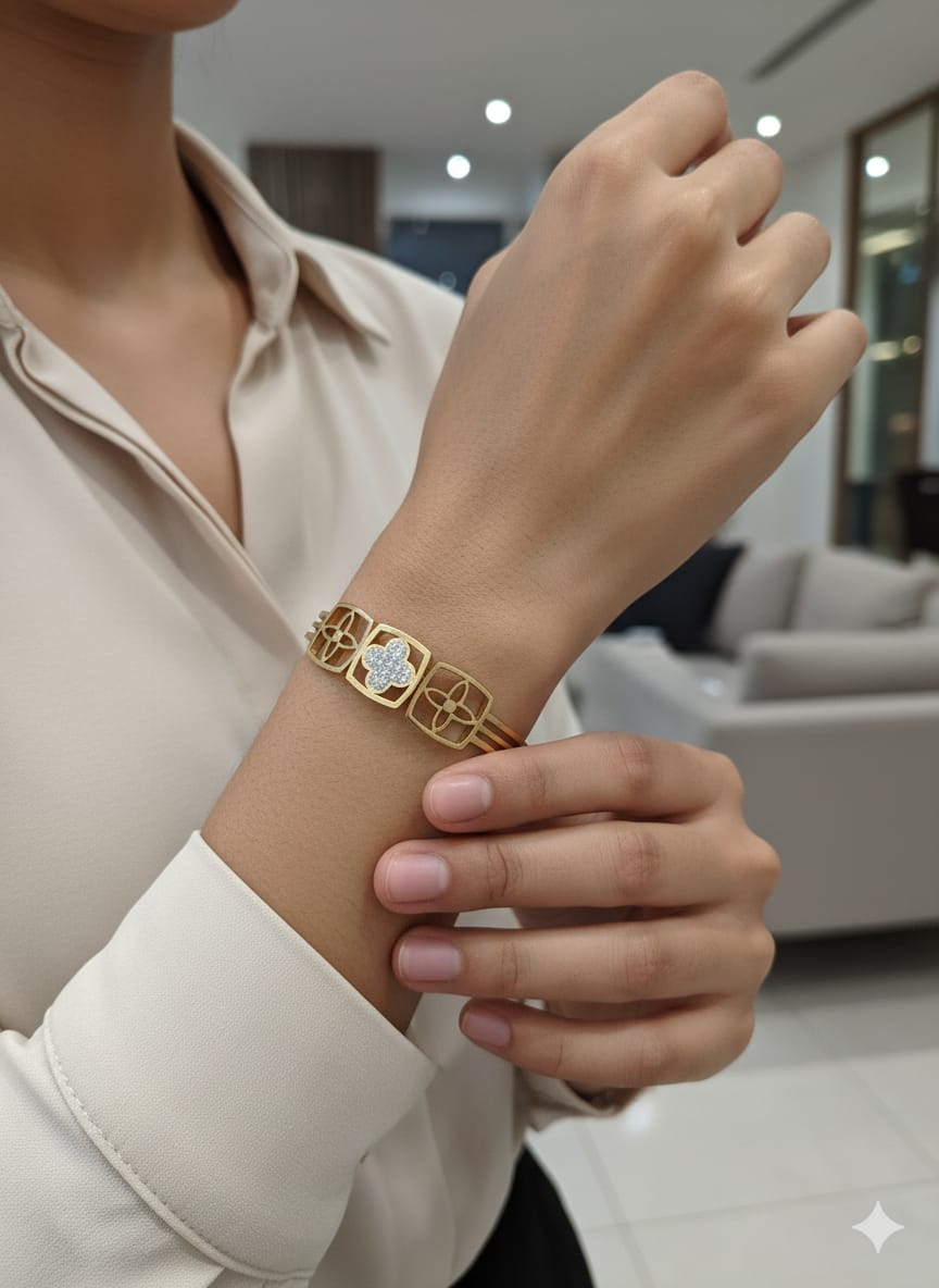 316L Stainless steel Diamond openable bracelet