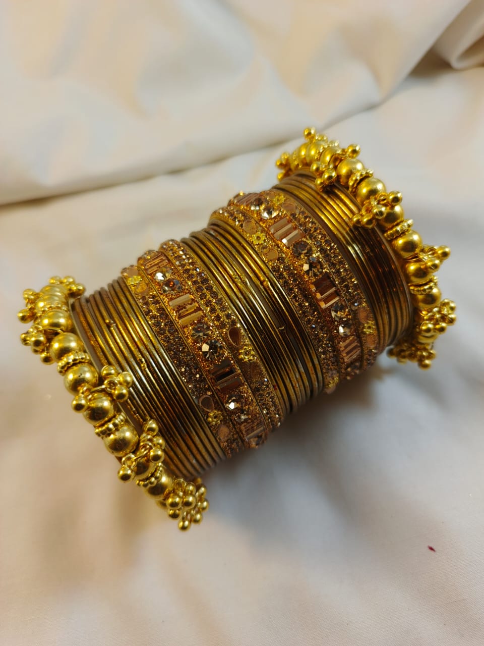 Traditional Gold Bangles with Ghungroo Detail