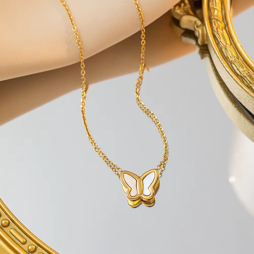 Stainless steel butterfly necklace