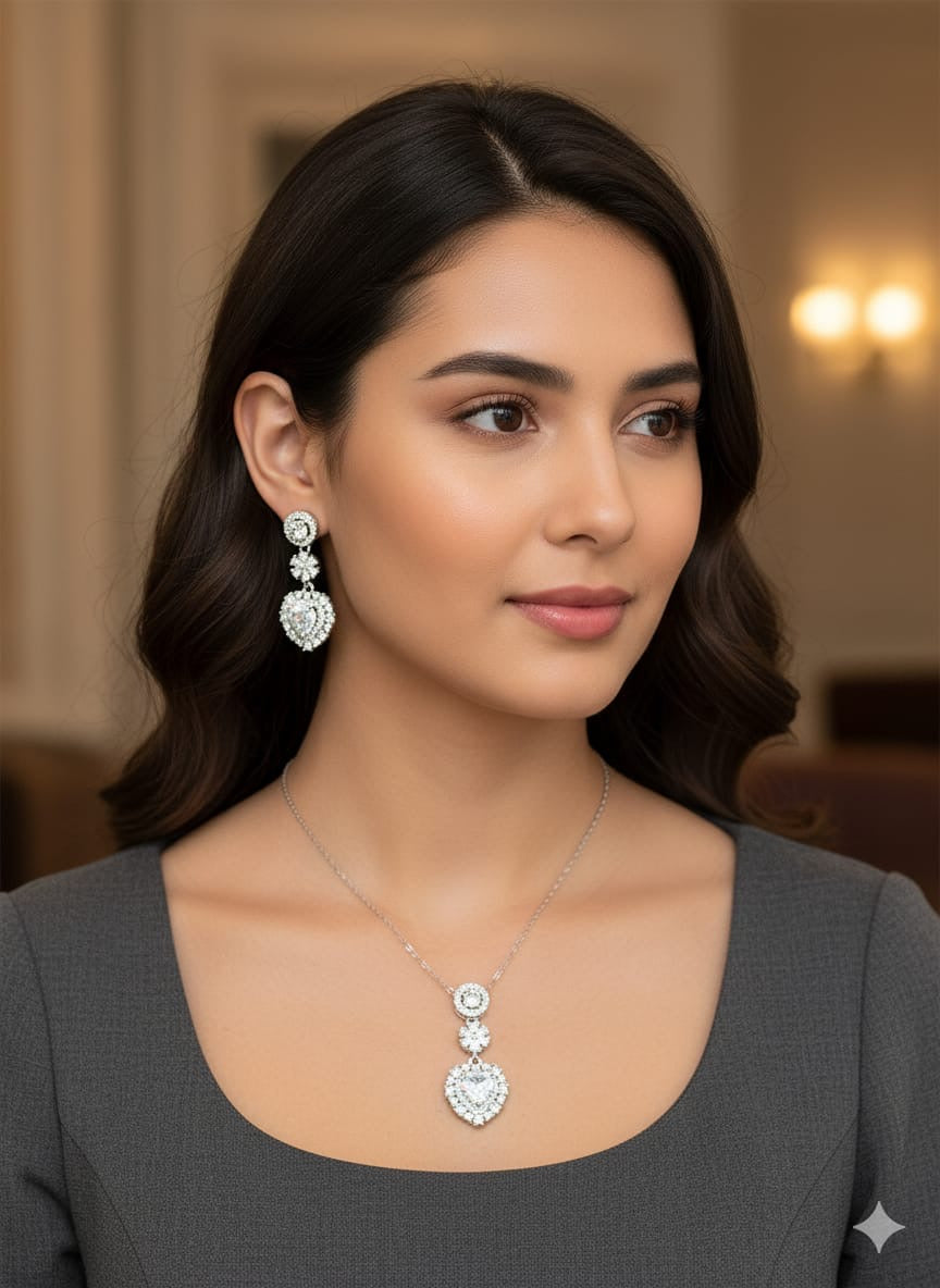 High class zircon locket set