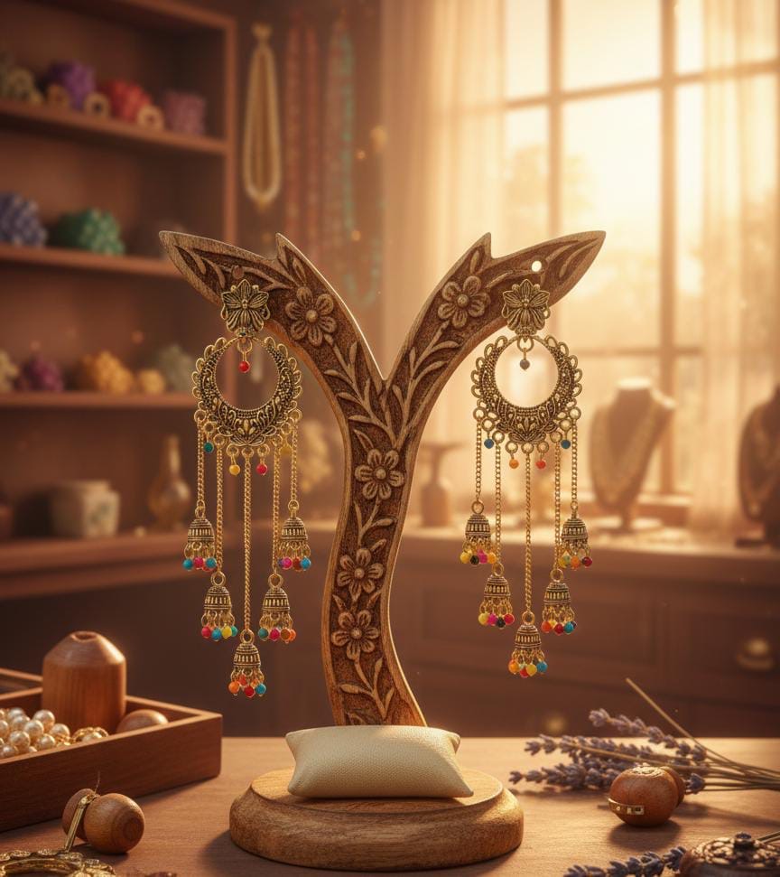 New stylist antique 5 step malti jhumki