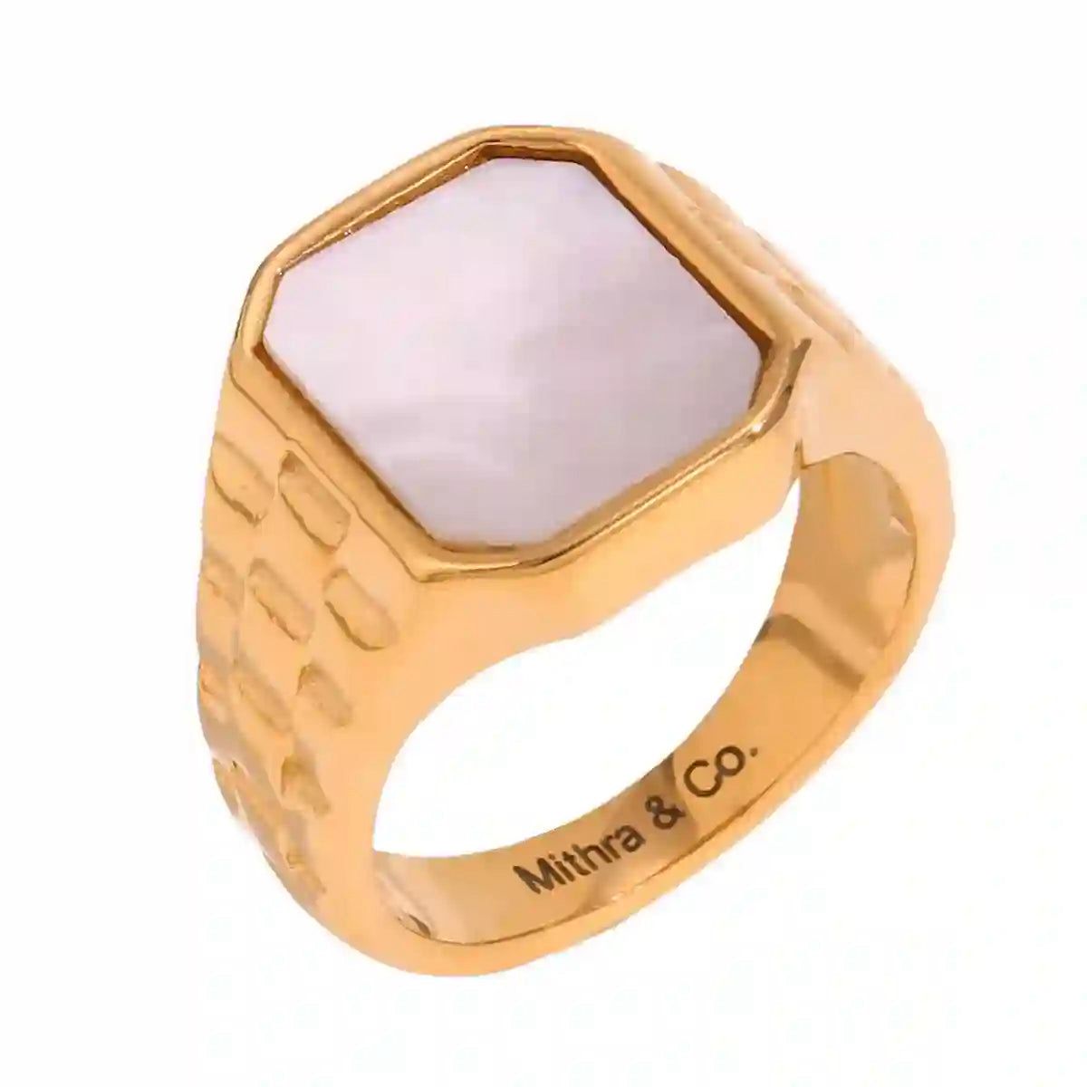 Vintage white square ring