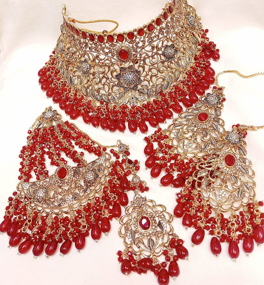 Exquisite Antique Gold Plated Bridal Choker Set