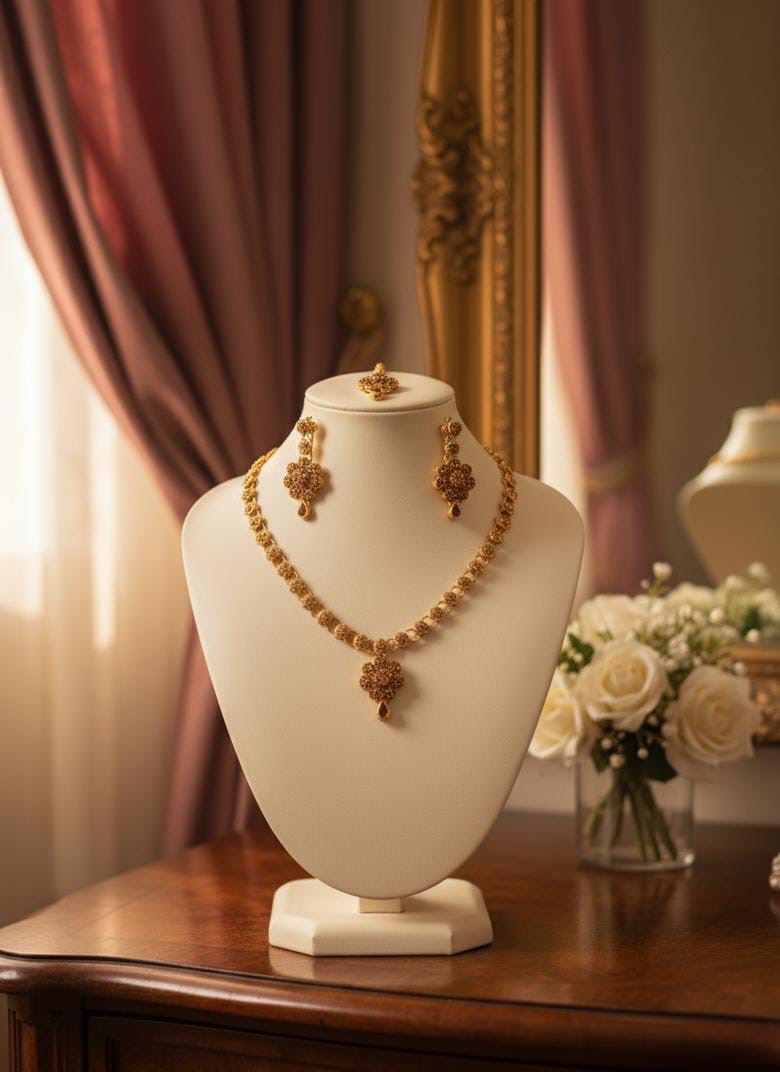 Flower design necklace set