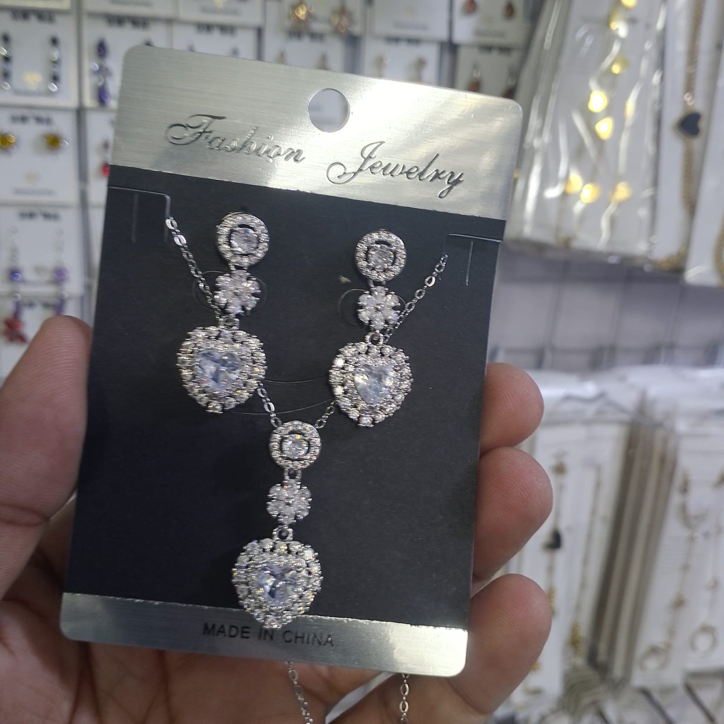 High class zircon locket set