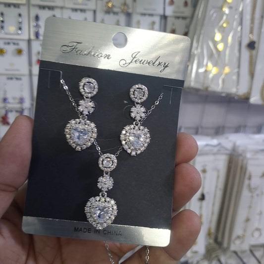 High class zircon locket set