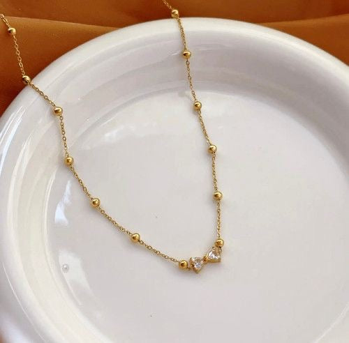 Stainless steel Bow Zarkoon necklce 😍