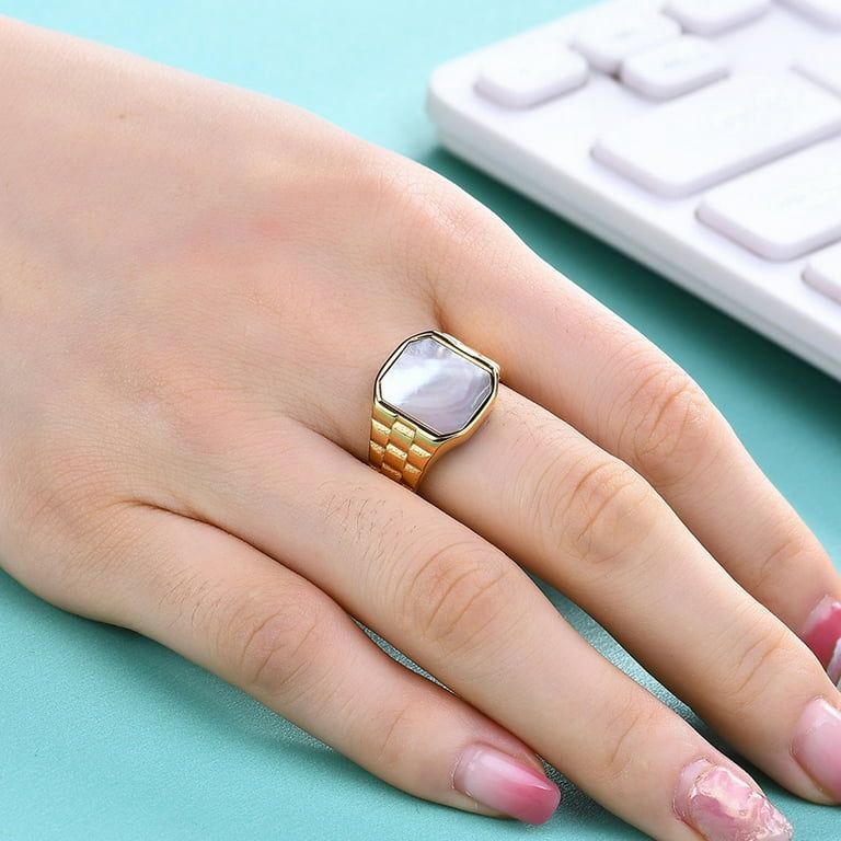 Vintage white square ring