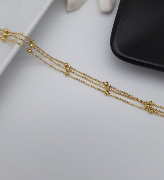 Stainless steel triple layer ball Bracelet