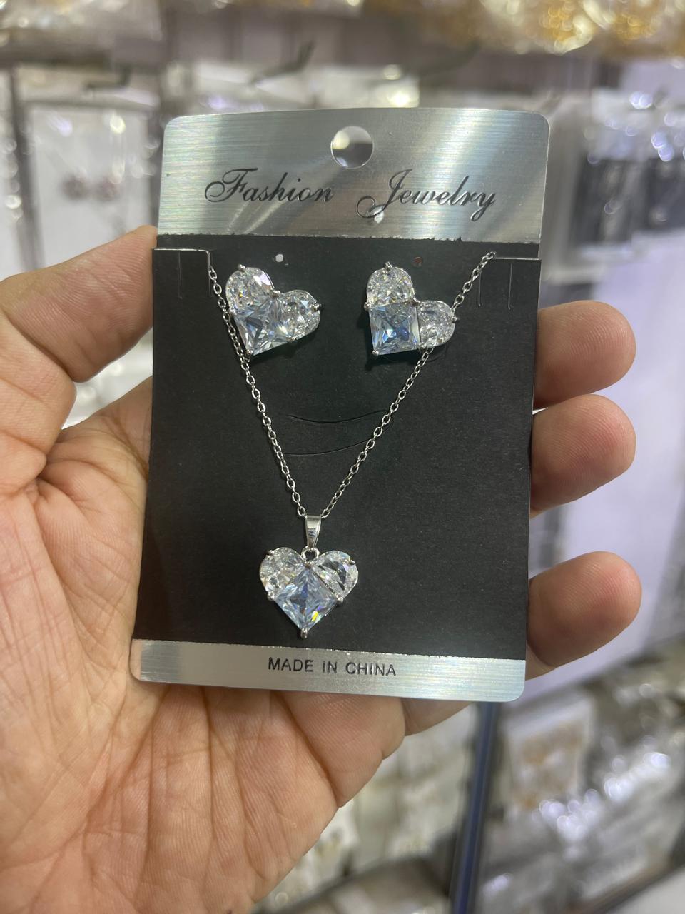 Zircon Heart Necklace set