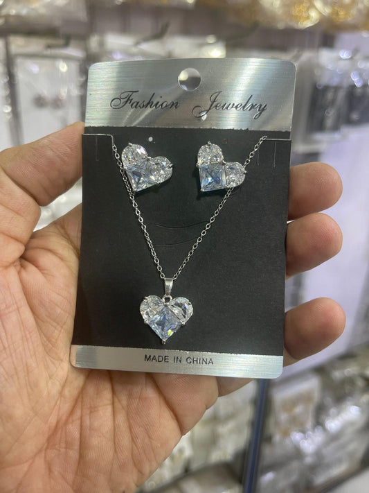 Zircon Heart Necklace set