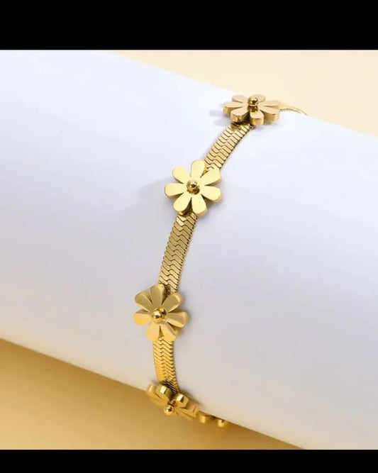 Stainless steel flower Braslet