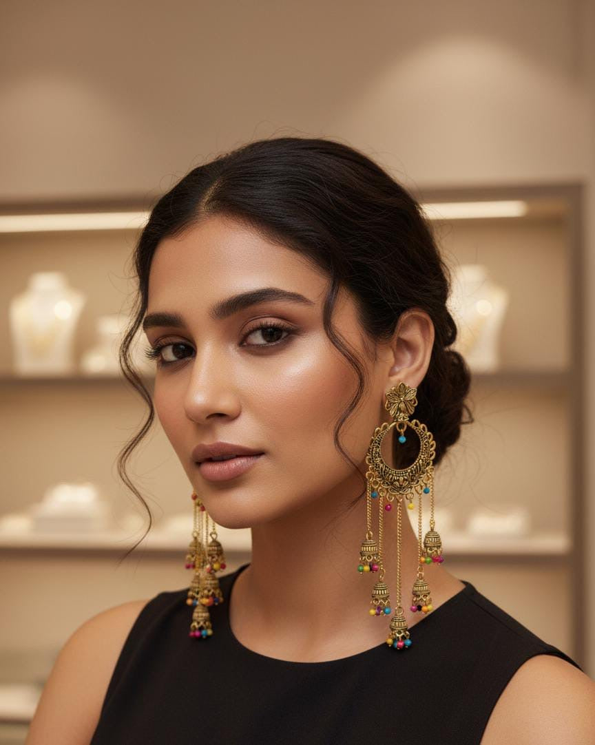 New stylist antique 5 step malti jhumki