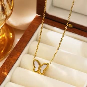 Stainless steel butterfly necklace