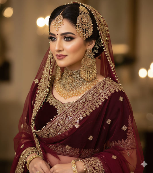 Traditional Bridal Jewelry with Floral Motifs