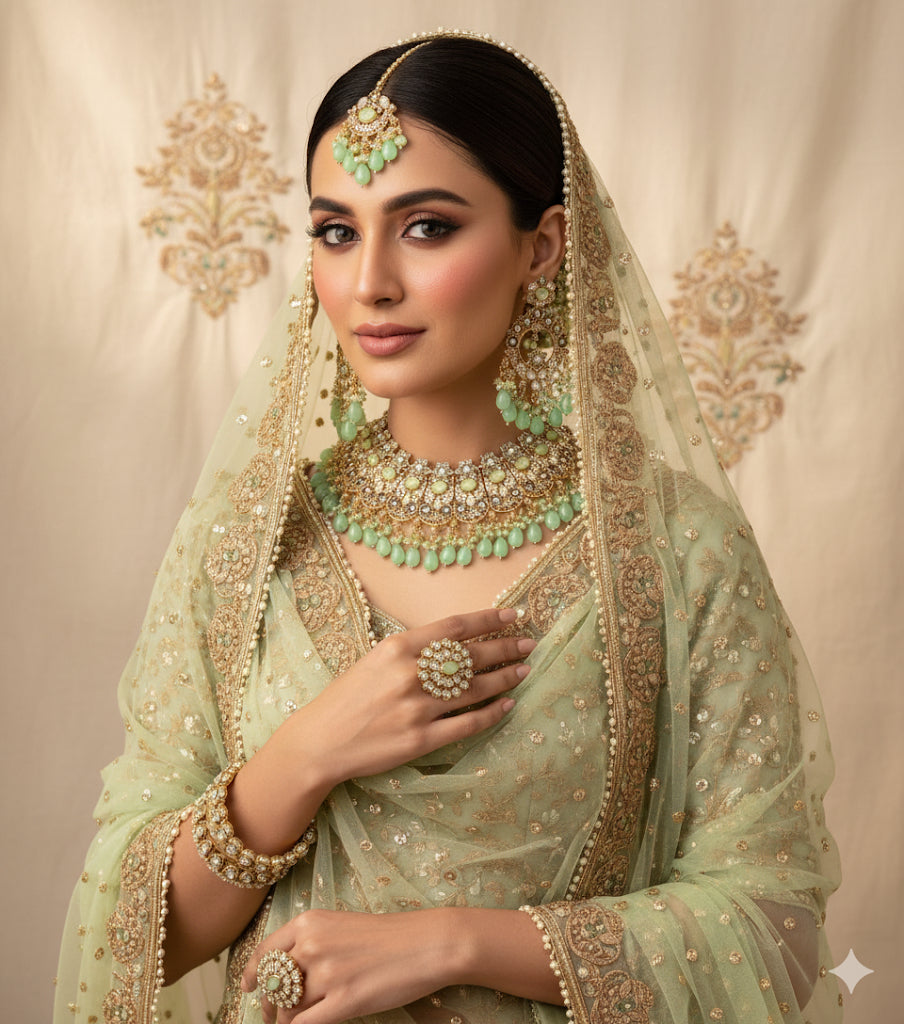 Enchanting Golden Aura Bridal Set