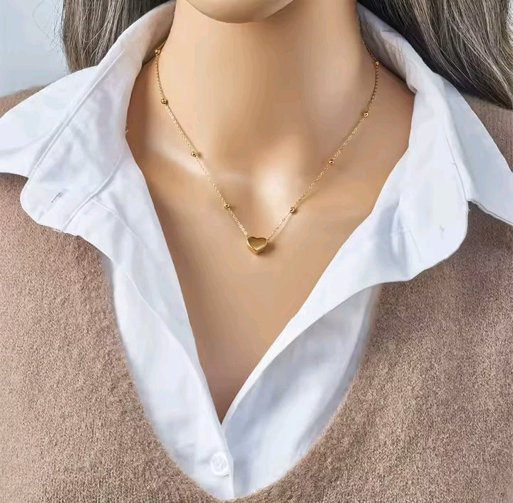 *316L* stainless steel heart love chain necklace