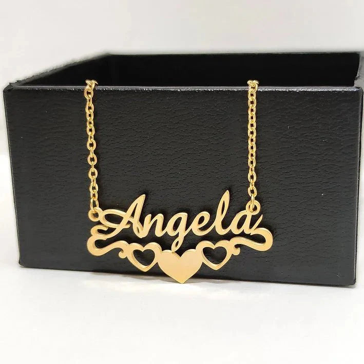 bottom heart name necklace jewellery india 631590