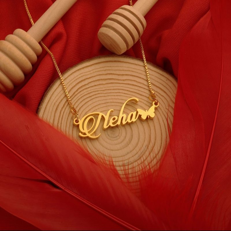 butterfly style name necklace jewellery india 921716
